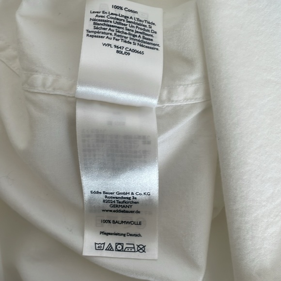 Eddie Bauer long sleeve white button down relaxed fit  shirt Men’s size L - Picture 6 of 15